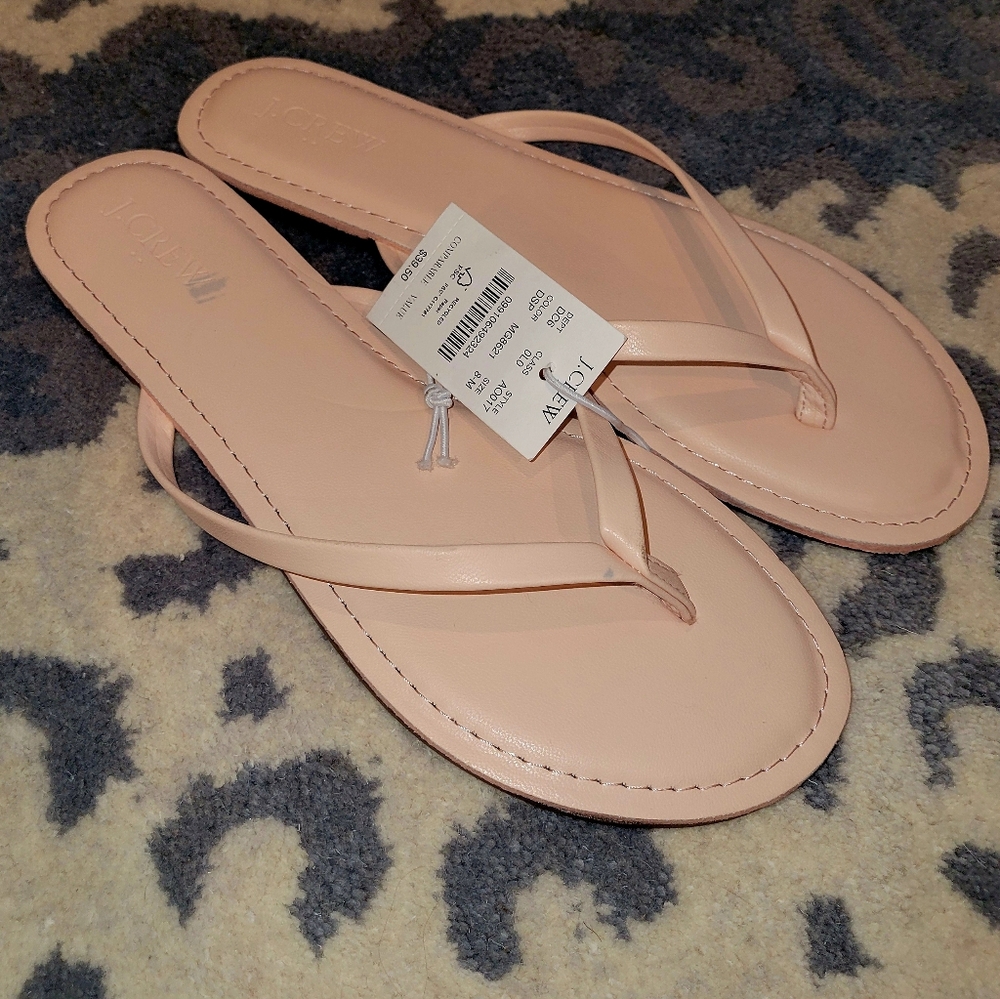 J Crew Pale Pink Sandals Flip Flops Sz 8